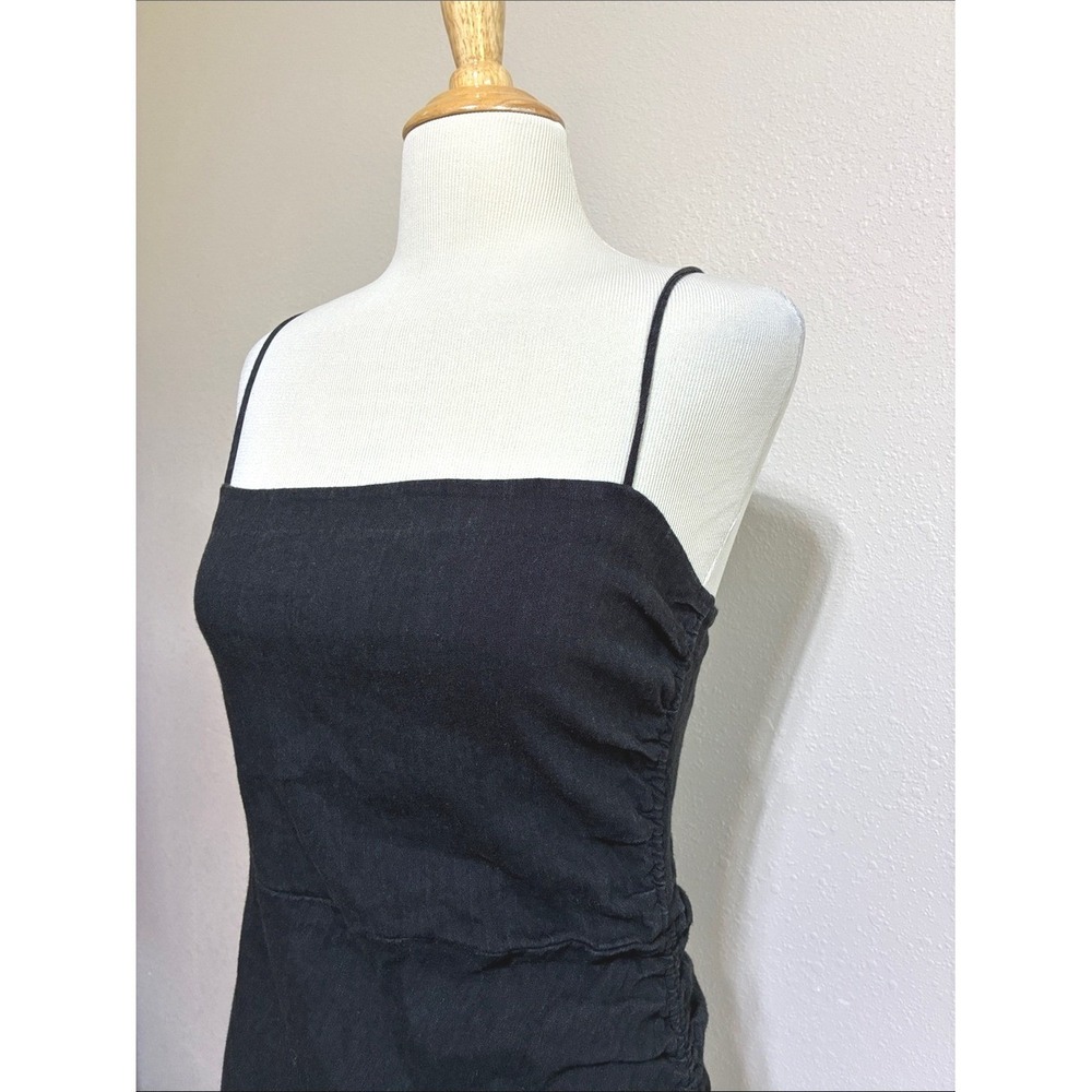 Bec + Bridge Made in Australia Size 6 Black Linen Blend Mini Dress Dark Romantic - Picture 2 of 7